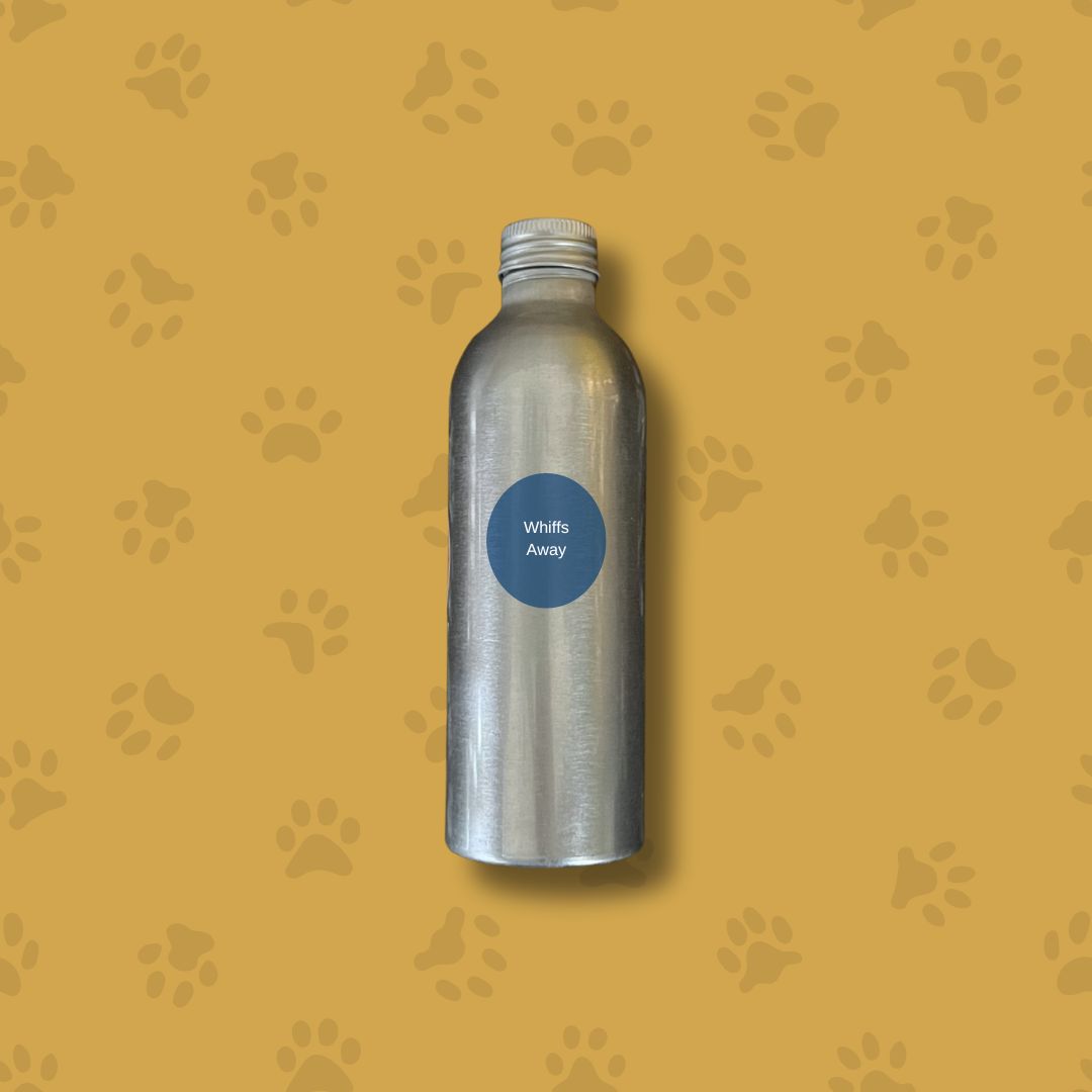 Silver bottle with reeds on a orange textured background