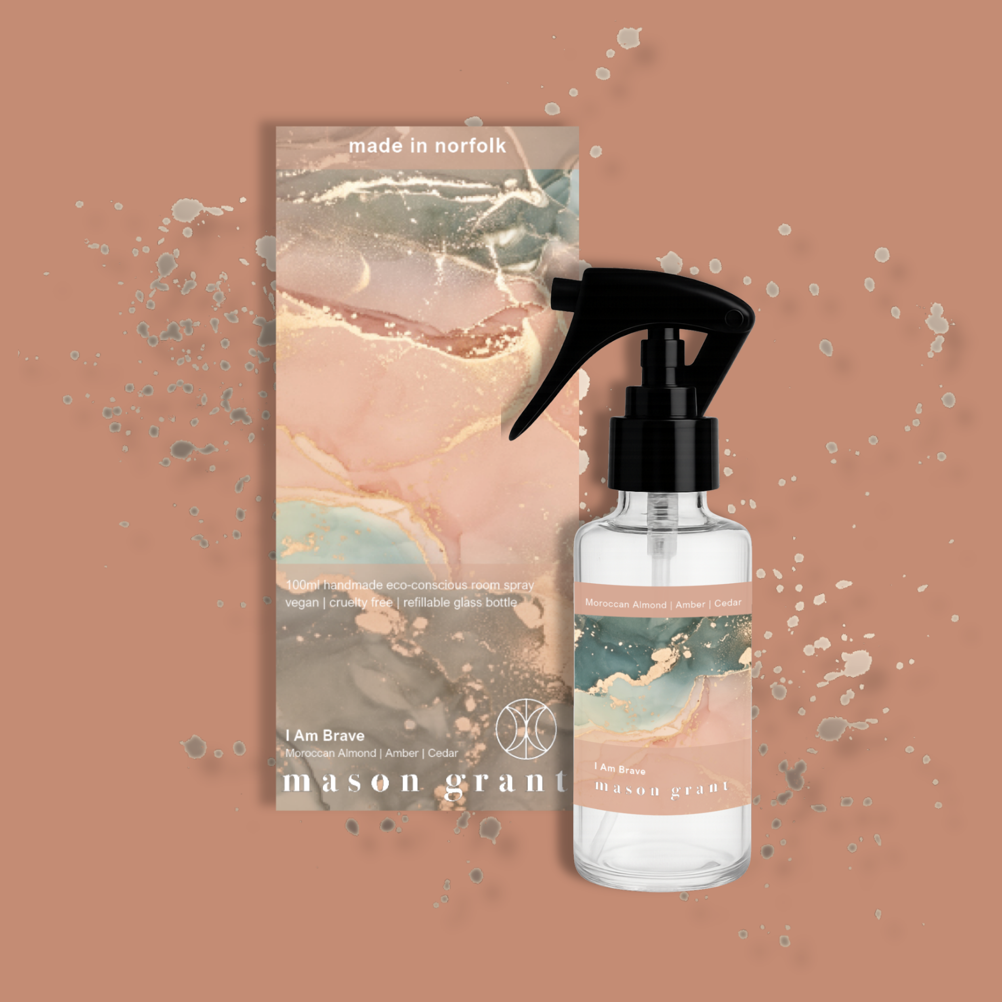 I am Brave - Moroccan Almond, Amber and Cedar Room Spray 100ml Glass Bottle